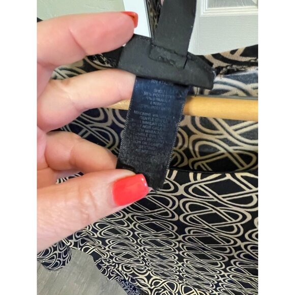 En Focus Studio Black Tan Patterned Slinky Stretchy Midi Dress Sz 12 - Picture 7 of 11